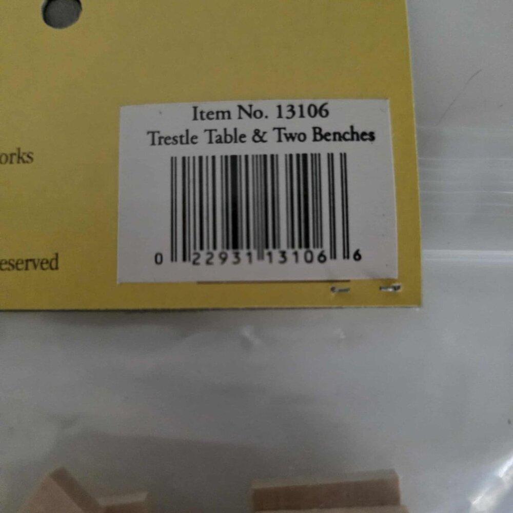 NWT Houseworks Shenandoah Designs Trestle Table & Bench Doll House Miniature Kit - Picture 2 of 3
